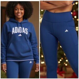 💙LAST ONE 2 piece ADIDAS NEW HOODIE and LEGGINGS MATCHING OUTFIT SIZE XL outfit